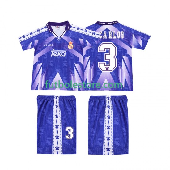 Segunda Equipación del Real Madrid R CARLOS 3 Retro 1996-1997 Manga Corta para Niño (Camiseta y pantalón) Segunda Equipación del Real Madrid R CARLOS 3 Retro 1996-1997 Manga Corta para Niño (Camiseta y pantalón)