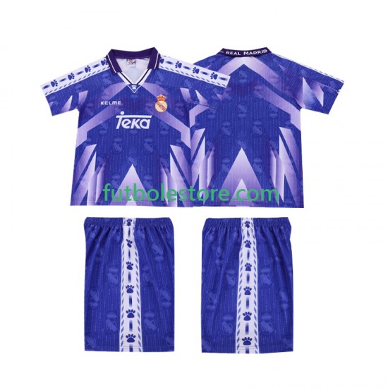 Segunda Equipación del Real Madrid Retro 1996-1997 Manga Corta para Niño (Camiseta y pantalón) Segunda Equipación del Real Madrid Retro 1996-1997 Manga Corta para Niño (Camiseta y pantalón)