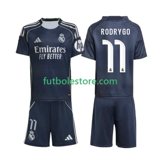 Segunda Equipación del Real Madrid Rodrygo 11 2025-2026 Manga Corta para Niño (Camiseta y pantalón) Segunda Equipación del Real Madrid Rodrygo 11 2025-2026 Manga Corta para Niño (Camiseta y pantalón)