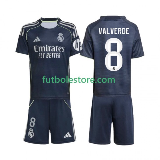 Segunda Equipación del Real Madrid Valverde 8 2025-2026 Manga Corta para Niño (Camiseta y pantalón) Segunda Equipación del Real Madrid Valverde 8 2025-2026 Manga Corta para Niño (Camiseta y pantalón)