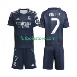 Segunda Equipación del Real Madrid Vinicius Junior 7 2025-2026 Manga Corta para Niño (Camiseta y pantalón)