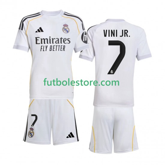 Primera Equipación del Real Madrid Vinicius Junior 7 2025-2026 Manga Corta para Niño (Camiseta y pantalón) Primera Equipación del Real Madrid Vinicius Junior 7 2025-2026 Manga Corta para Niño (Camiseta y pantalón)