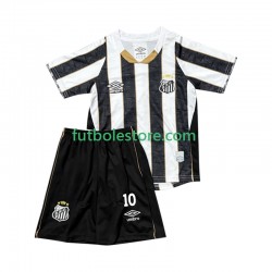 Segunda Equipación del Santos FC Neymar JR 10 2025-2026 Manga Corta para Niño (Camiseta y pantalón)