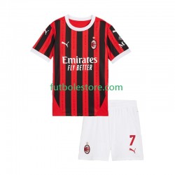 Primera Equipación del AC Milan Santiago Gimenez 7 2024-2025 Manga Corta para Niño (Camiseta y pantalón)