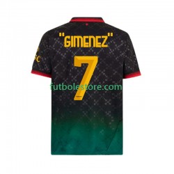 Cuarta Equipación del AC Milan Santiago Gimenez 7 2024-2025 Manga Corta para Hombre