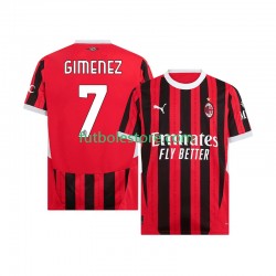 Primera Equipación del AC Milan Santiago Gimenez 7 2024-2025 Manga Corta para Hombre