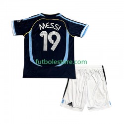 Segunda Equipación del Argentina Lionel Messi 19 Retro 2006 Manga Corta para Niño (Camiseta y pantalón)
