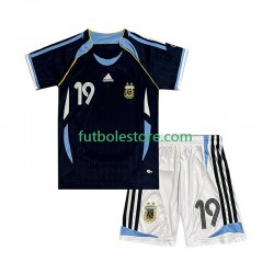 Segunda Equipación del Argentina Lionel Messi 19 Retro 2006 Manga Corta para Niño (Camiseta y pantalón)