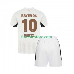 Segunda Equipación del Bayer 04 Leverkusen Florian Wirtz 10 2024-2025 Manga Corta para Niño (Camiseta y pantalón)
