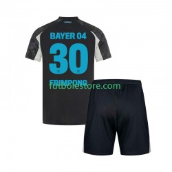Tercera Equipación del Bayer 04 Leverkusen Frimpong 30 2024-2025 Manga Corta para Niño (Camiseta y pantalón)
