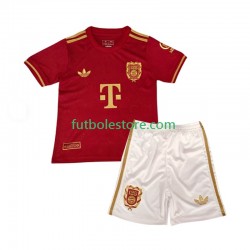 Primera Equipación del Bayern de Múnich 125th Anniversary 2024-2025 Rojo Manga Corta para Niño (Camiseta y pantalón)
