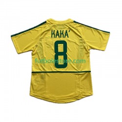 Primera Equipación del Brasil KAKA 8 Retro 2002 Manga Corta para Hombre