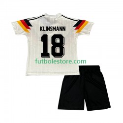 Primera Equipación del Alemania Klinsmann 18 Retro 1990 Manga Corta para Niño (Camiseta y pantalón)