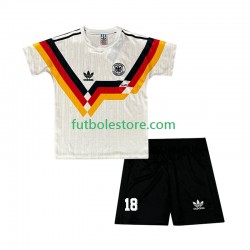 Primera Equipación del Alemania Klinsmann 18 Retro 1990 Manga Corta para Niño (Camiseta y pantalón)