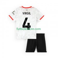 Tercera Equipación del Liverpool VIRGIL 4 2024-2025 Manga Corta para Niño (Camiseta y pantalón)
