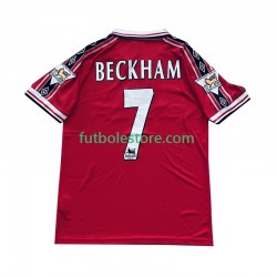 Primera Equipación del Manchester United Beckham 7 Retro 1998-1999 Manga Corta para Hombre