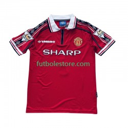 Primera Equipación del Manchester United Beckham 7 Retro 1998-1999 Manga Corta para Hombre