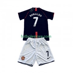 Segunda Equipación del Manchester United Cristiano Ronaldo 7 Retro 2007-2008 Manga Corta para Niño (Camiseta y pantalón)