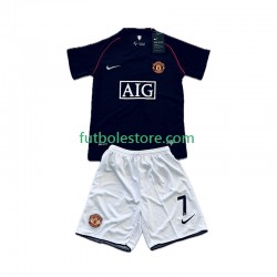 Segunda Equipación del Manchester United Cristiano Ronaldo 7 Retro 2007-2008 Manga Corta para Niño (Camiseta y pantalón)