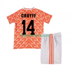 Primera Equipación del Países Bajos Cruyff 14 Retro 1988 Manga Corta para Niño (Camiseta y pantalón)