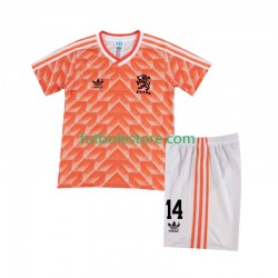 Primera Equipación del Países Bajos Cruyff 14 Retro 1988 Manga Corta para Niño (Camiseta y pantalón)