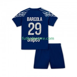 Cuarta Equipación del Paris Saint-Germain Bradley Barcola 29 2024-2025 Manga Corta para Niño (Camiseta y pantalón)
