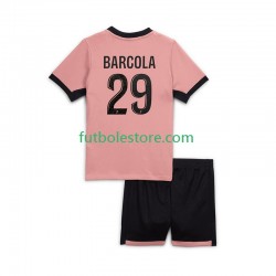 Tercera Equipación del Paris Saint-Germain Bradley Barcola 29 2024-2025 Manga Corta para Niño (Camiseta y pantalón)