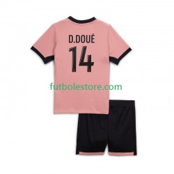 Tercera Equipación del Paris Saint-Germain Desire Doue 14 2024-2025 Manga Corta para Niño (Camiseta y pantalón)