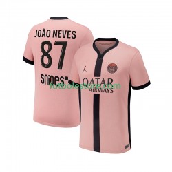 Tercera Equipación del Paris Saint-Germain Joao Neves 87 2024-2025 Manga Corta para Hombre