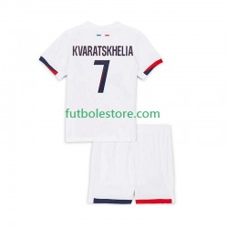 Segunda Equipación del Paris Saint-Germain Khvicha Kvaratskhelia 7 2024-2025 Manga Corta para Niño (Camiseta y pantalón)