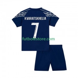Cuarta Equipación del Paris Saint-Germain Khvicha Kvaratskhelia 7 2024-2025 Manga Corta para Niño (Camiseta y pantalón)