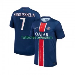 Primera Equipación del Paris Saint-Germain Khvicha Kvaratskhelia 7 2024-2025 Manga Corta para Hombre