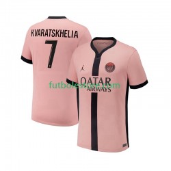 Tercera Equipación del Paris Saint-Germain Khvicha Kvaratskhelia 7 2024-2025 Manga Corta para Hombre