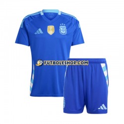 Segunda Equipación del Argentina Copa America 2024 Azul Manga Corta para Niño (Camiseta y pantalón)