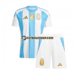 Primera Equipación del Argentina Copa America 2024 Azul Blanco Manga Corta para Niño (Camiseta y pantalón)