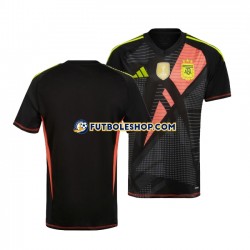 Primera Equipación del Argentina Portero Copa America 2024 Negro Manga Corta para Hombre