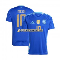 Segunda Equipación del Argentina Lionel Messi 10 Copa America 2024 Azul Manga Corta para Hombre