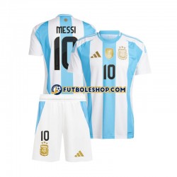Primera Equipación del Argentina Lionel Messi 10 Copa America 2024 Azul Blanco Manga Corta para Niño (Camiseta y pantalón)