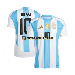 Primera Equipación del Argentina Lionel Messi 10 Copa America 2024 Azul Blanco Manga Corta para Hombre