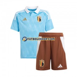 Segunda Equipación del Bélgica Euro 2024 Azul Manga Corta para Niño (Camiseta y pantalón)