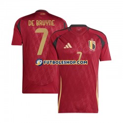 Primera Equipación del Bélgica De Bruyne 7 Euro 2024 Rojo Manga Corta para Hombre