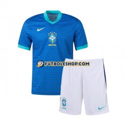 Segunda Equipación del Brasil Copa America 2024 Azul Manga Corta para Niño (Camiseta y pantalón)