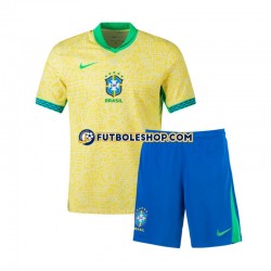 Primera Equipación del Brasil Copa America 2024 Manga Corta para Niño (Camiseta y pantalón)