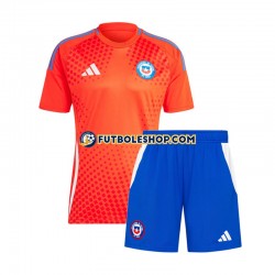 Segunda Equipación del Chile Copa America 2024 Blanco Manga Corta para Niño (Camiseta y pantalón)