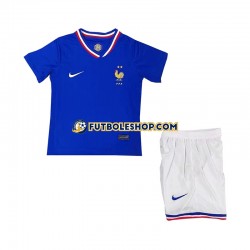Primera Equipación del Francia Euro 2024 Azul Manga Corta para Niño (Camiseta y pantalón)