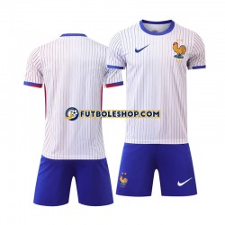Segunda Equipación del Francia Euro 2024 Blanco Manga Corta para Niño (Camiseta y pantalón)