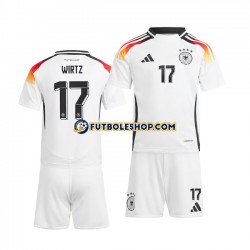 Primera Equipación del Alemania Florian Wirtz 17 Euro 2024 Blanco Manga Corta para Niño (Camiseta y pantalón)