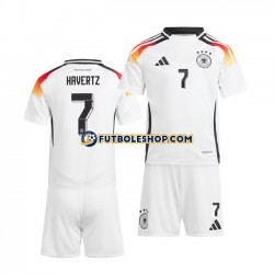 Primera Equipación del Alemania Havertz 7 Euro 2024 Blanco Manga Corta para Niño (Camiseta y pantalón)