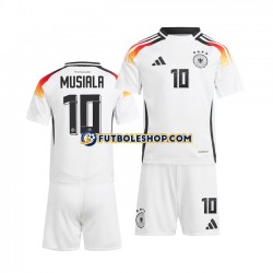 Primera Equipación del Alemania Jamal Musiala 10 Euro 2024 Blanco Manga Corta para Niño (Camiseta y pantalón)