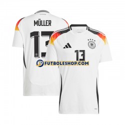 Primera Equipación del Alemania Thomas Muller 13 Euro 2024 Blanco Manga Corta para Hombre